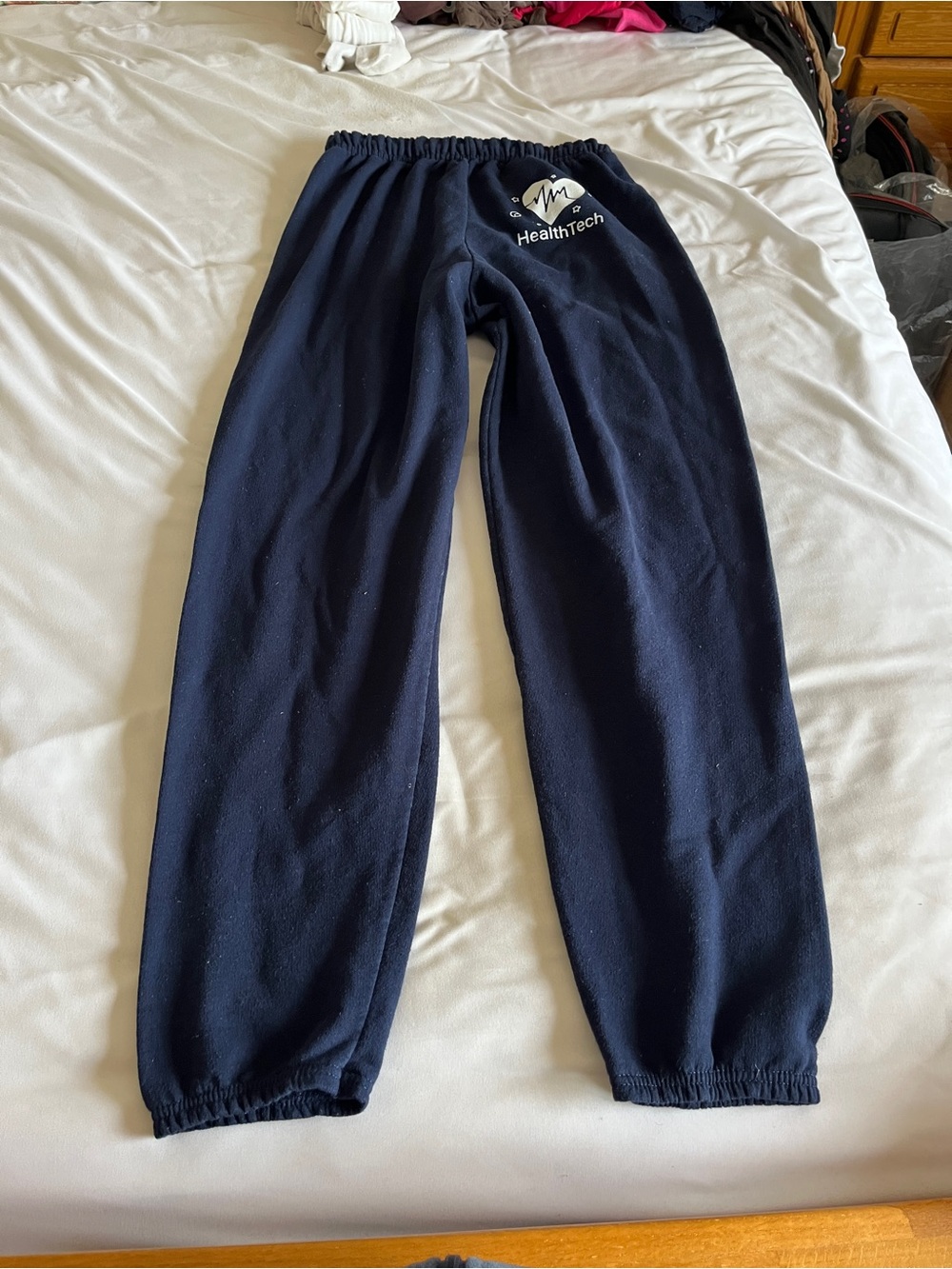 Jerzees Navy Kids Joggers with HealthTech Logo
